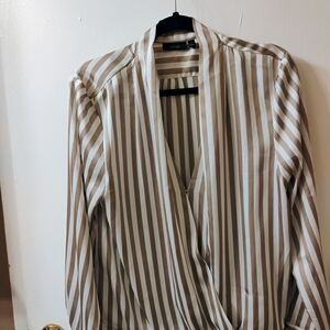Apt. 9 Tan and White Striped Top